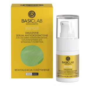 BasicLab  Dermocosmetics Antioxidant Serum emulzija z vitaminom C in F, koencimom Q10 in floretinom